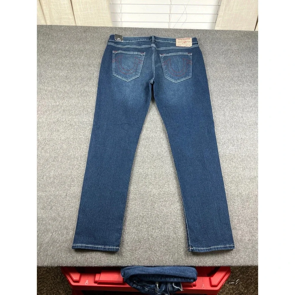 NEW True Religion Mens Blue Rocco Relaxed‎ Skinny Jeans Size 36